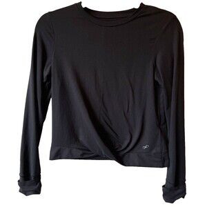 Freely Women's Shirt‎ XL Black Soft Athleisure Yoga Outdoor Thumbhole